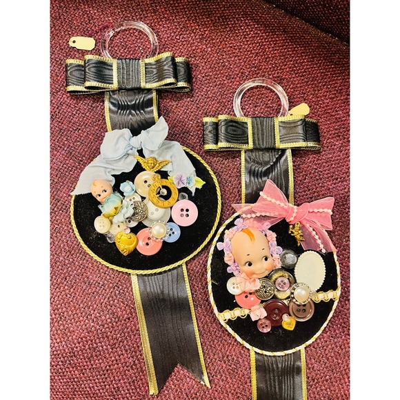 Vintage Kewpie Handmade Decor set of 2 - Picture 2 of 6